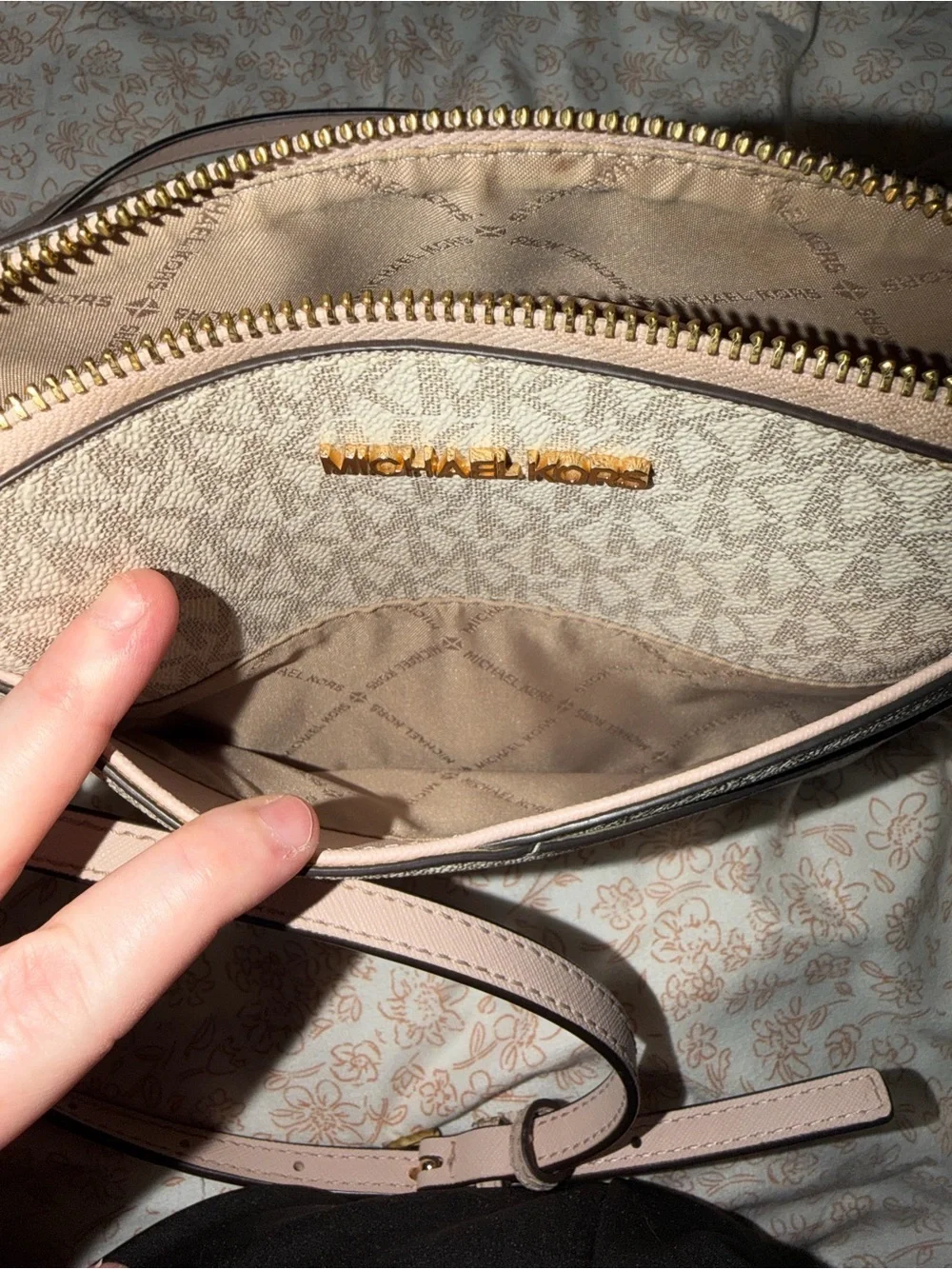 Michael Kors Beige Logo Crossbody Bag